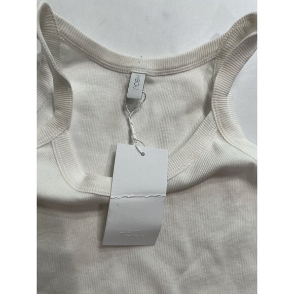 Hibou Rib Tank Dress in White - Picture 2 of 4